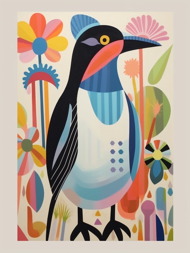 Colourful Scandi Bird Penguin 1