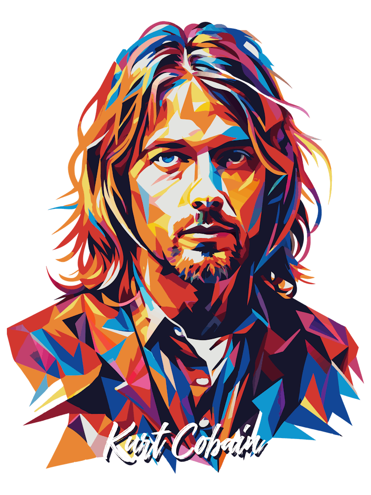 Kurt Cobain 01 Portrait Music Icon Style WPAP Pop Art