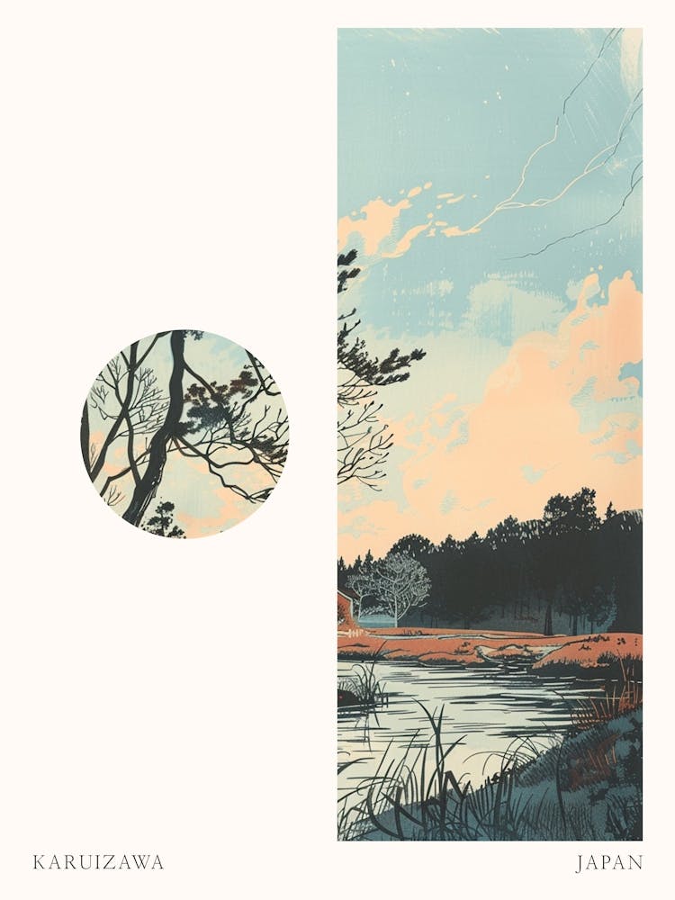 Karuizawa Japan 2 Cut Out Travel Poster