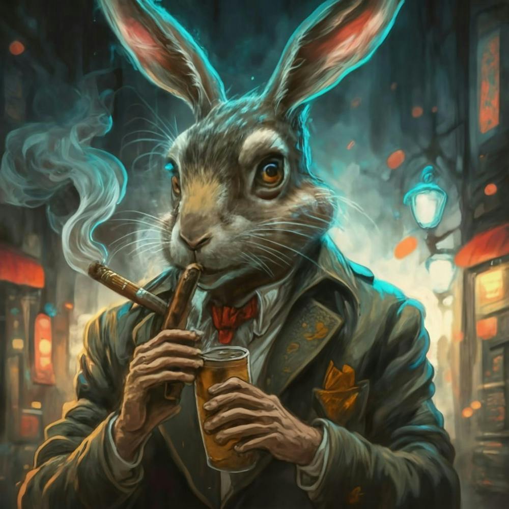 Rabbit Smoking A Cigarette