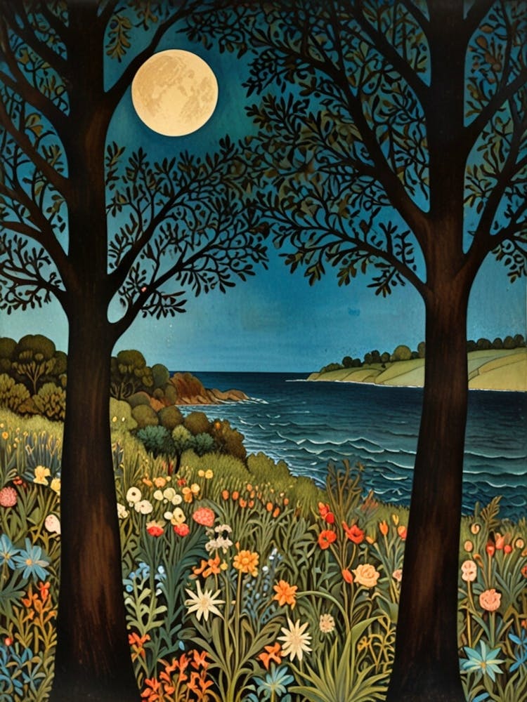 William Morris Full Moon Over The Sea 3