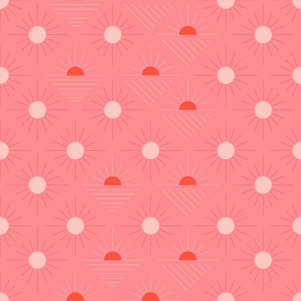 Geometric Pattern With Light Pink And Orange Sunshine On Pink Square