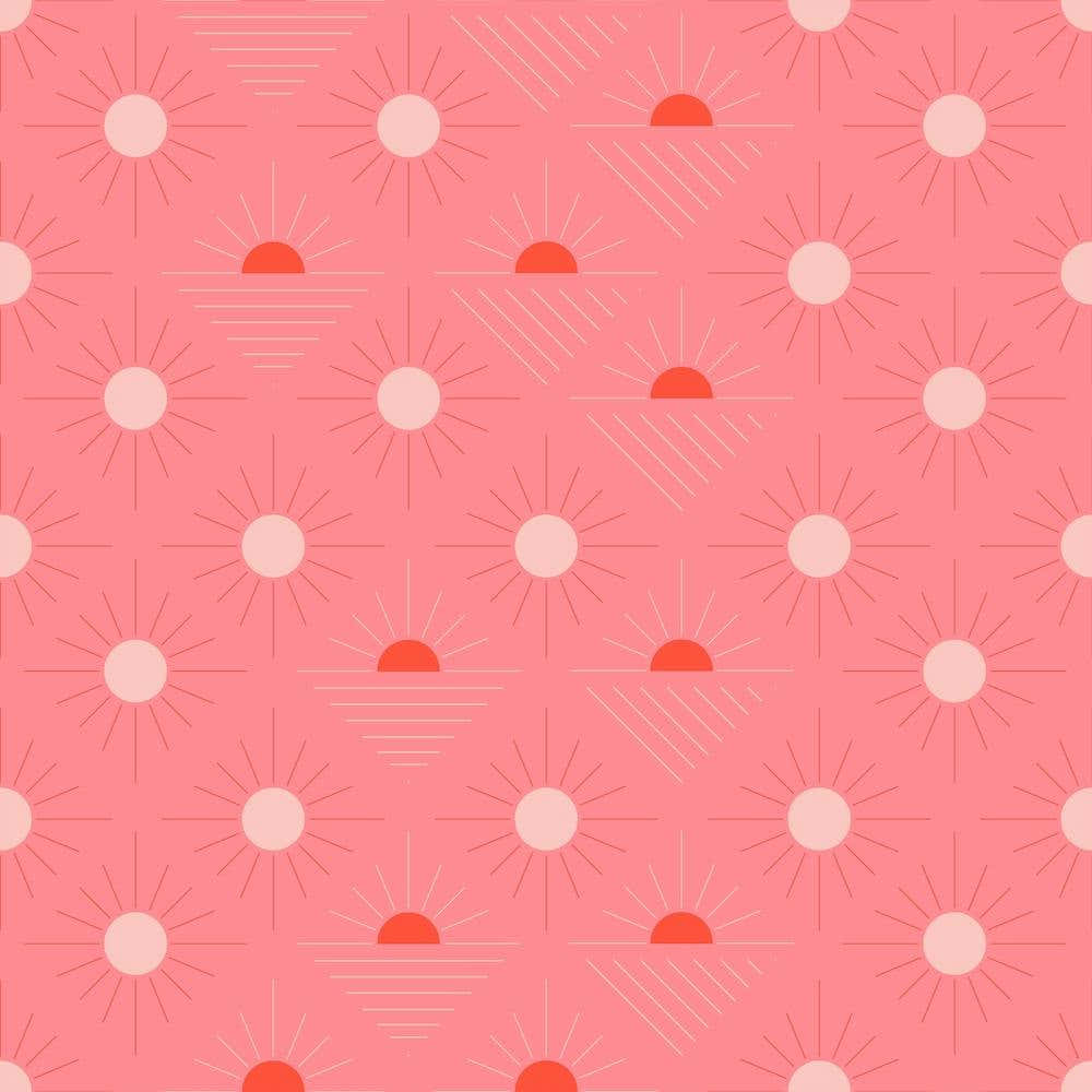 Geometric Pattern With Light Pink And Orange Sunshine On Pink Square