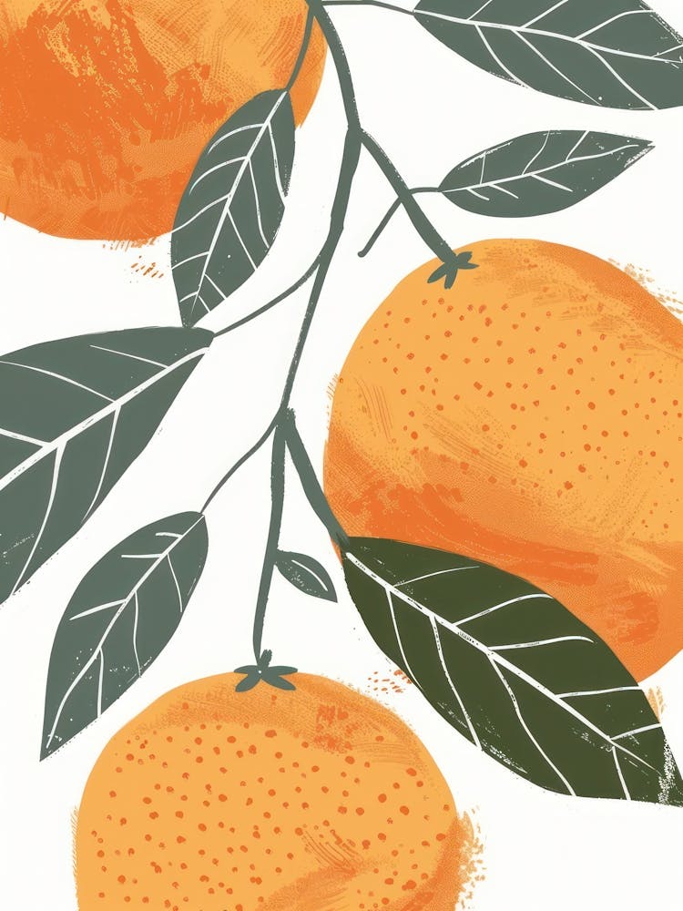 Tangerines Close Up Illustration 2