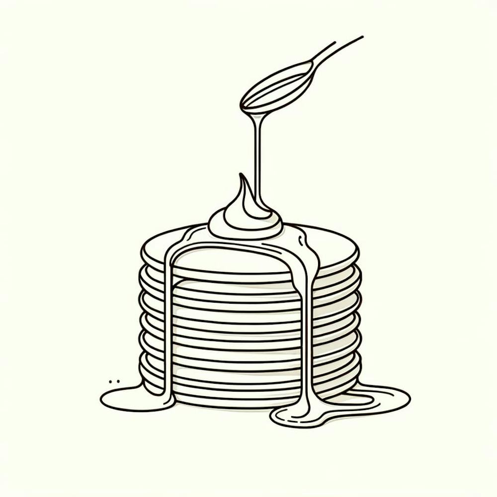 Stack Of Pancakes Line Art | Wall Art
