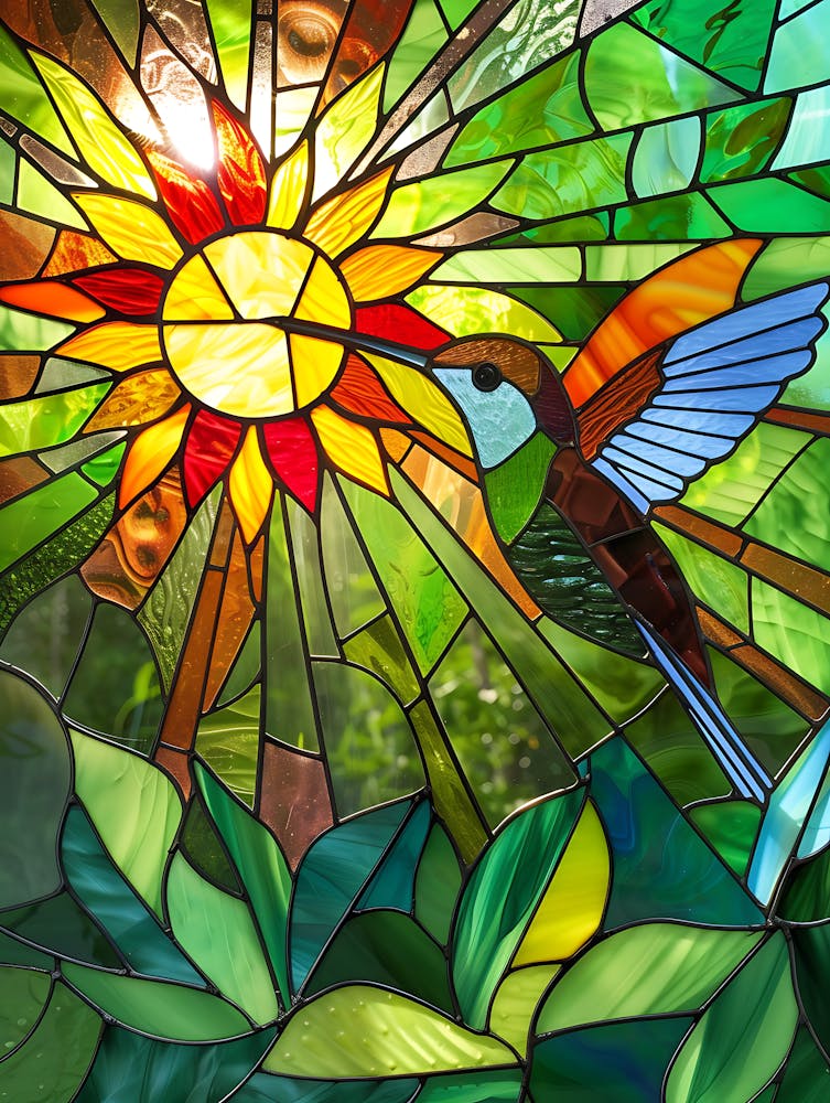 Hummingbird Stained Glass 21