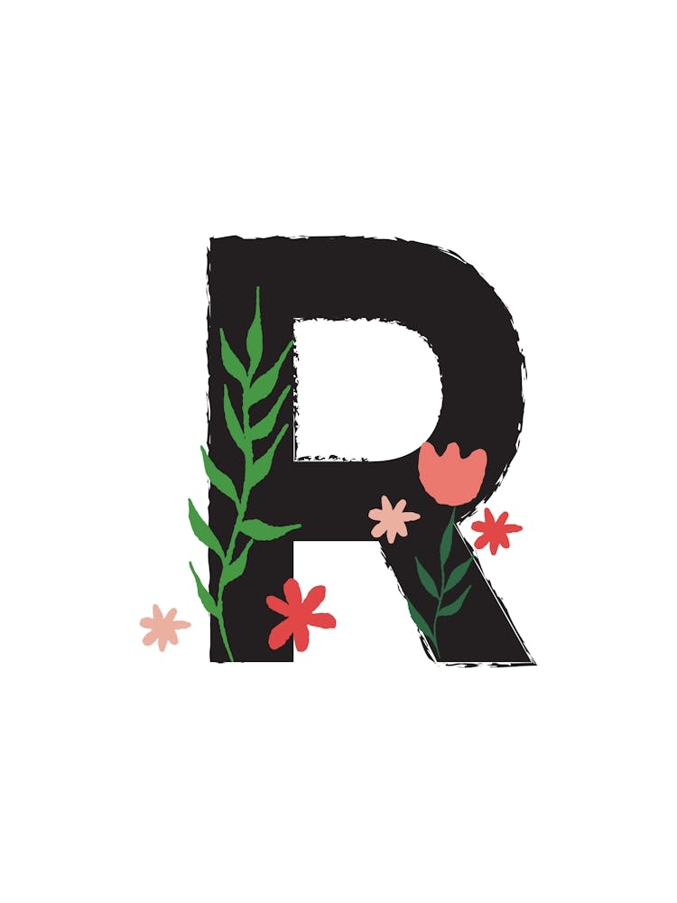 Bedroom Decor White Floral Letters Grey 18