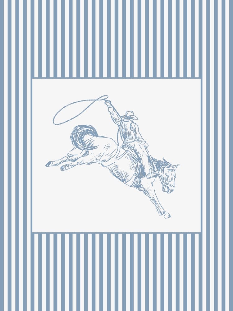 Cowboy Striped Poster