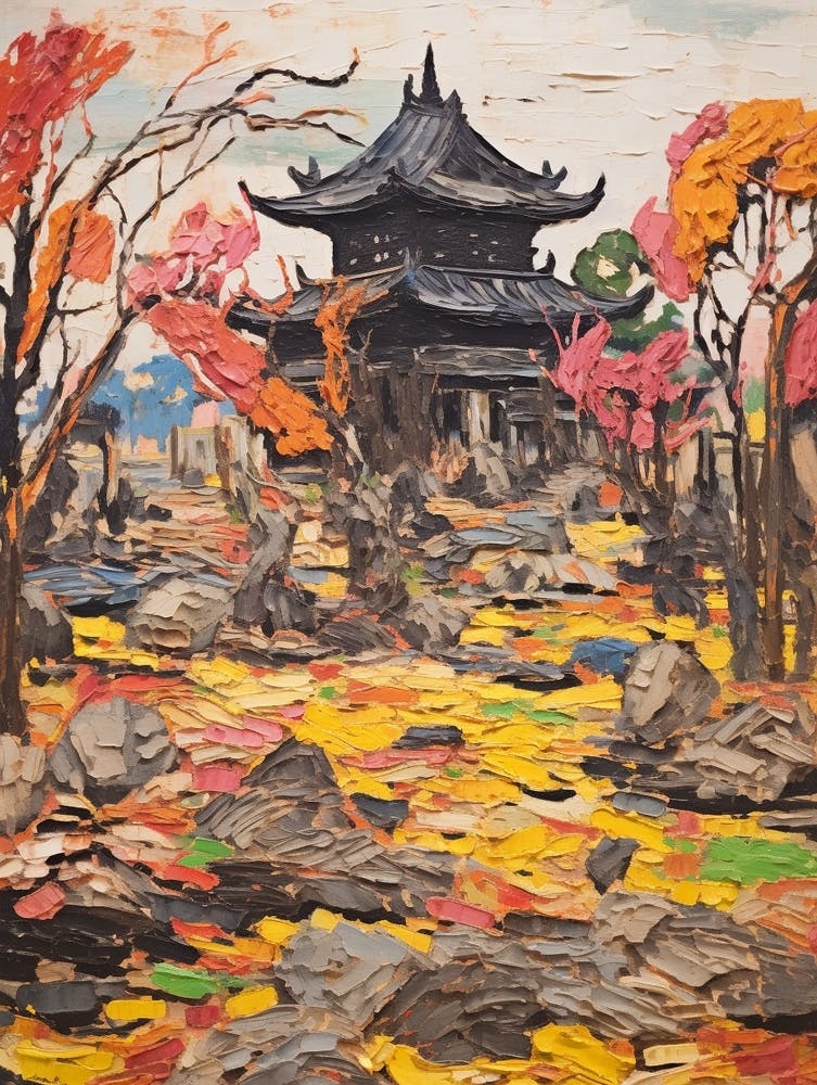 Autumn Gardens Painting Tofuku Ji Japan