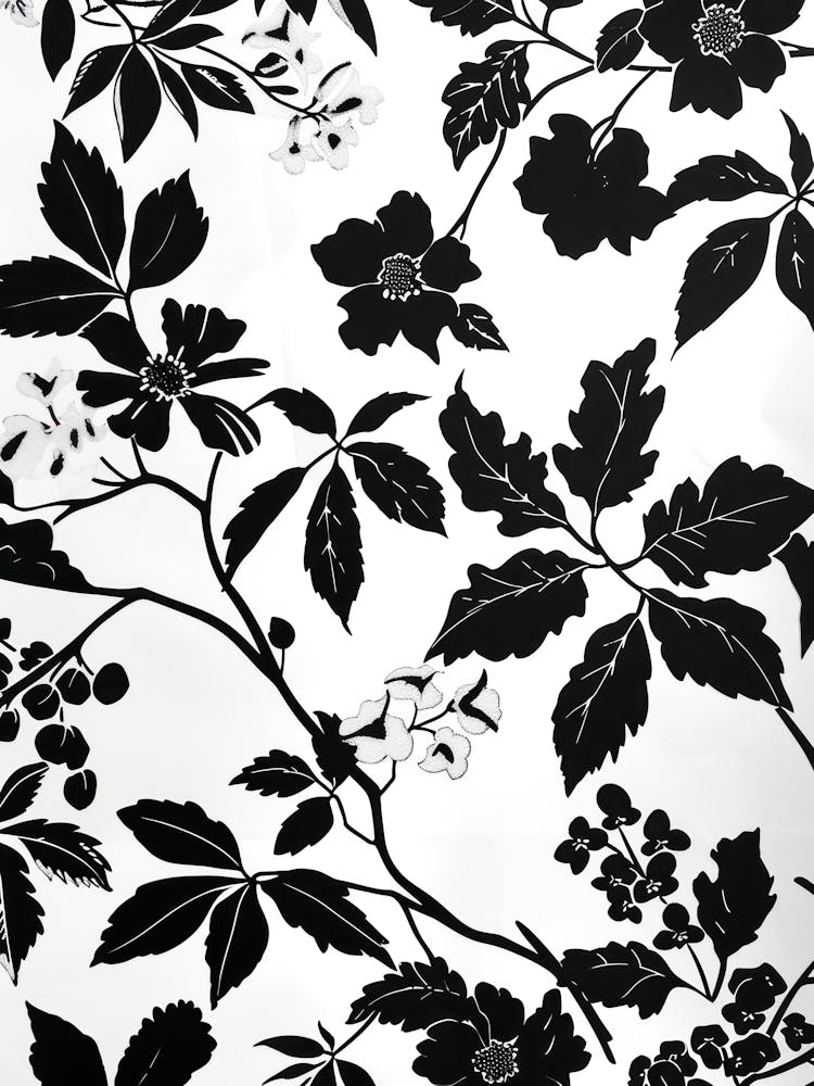Great Japan Hokusai Monochrome Flowers 134