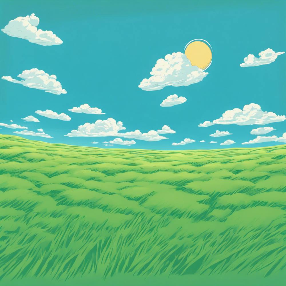 Grassy Field With Clouds