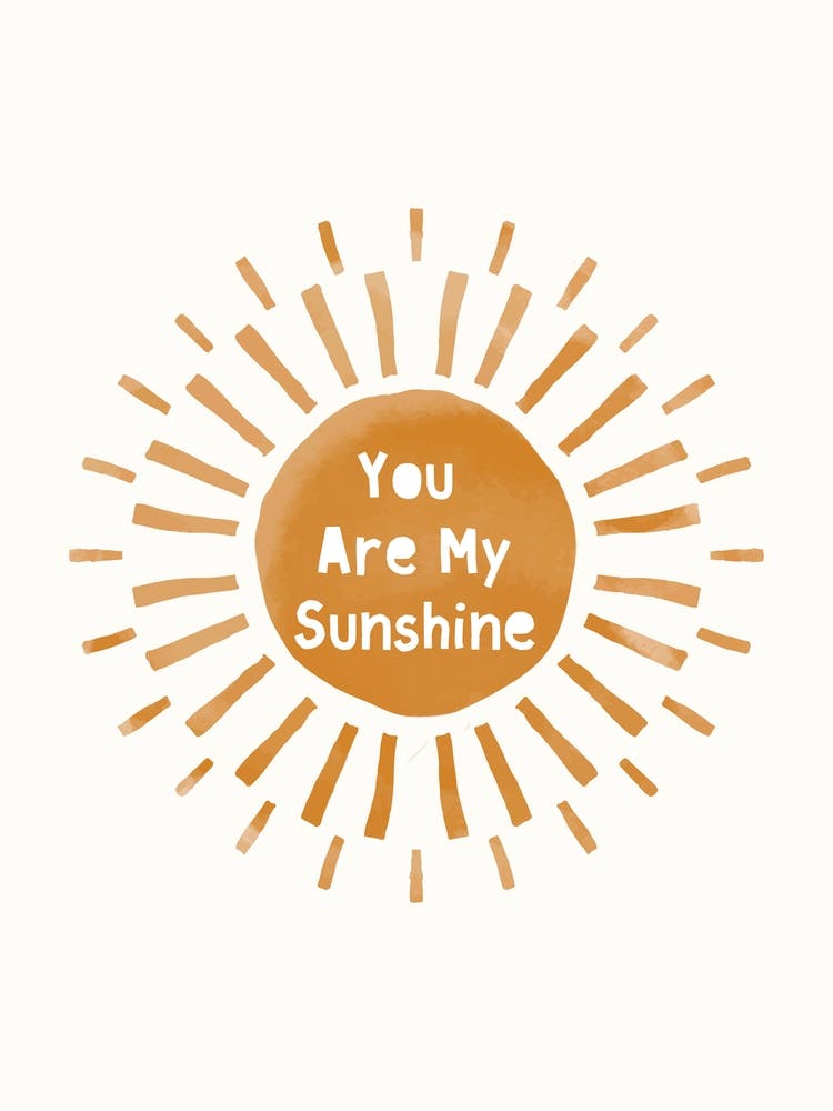 You Are My Sunshine Watercolour Sun