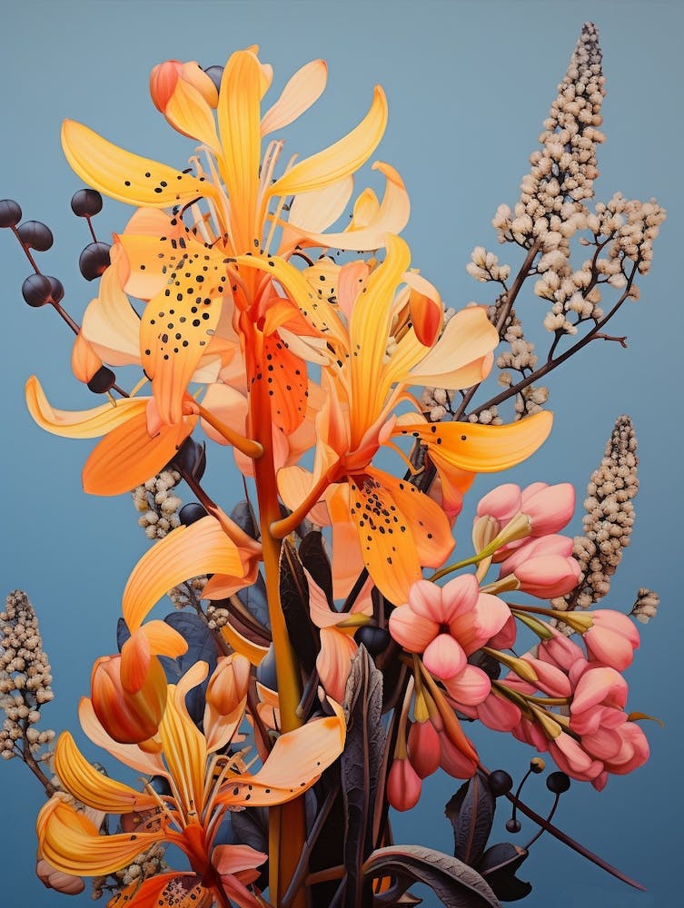 Surreal Florals Kangaroo Paw 3 Flower Painting