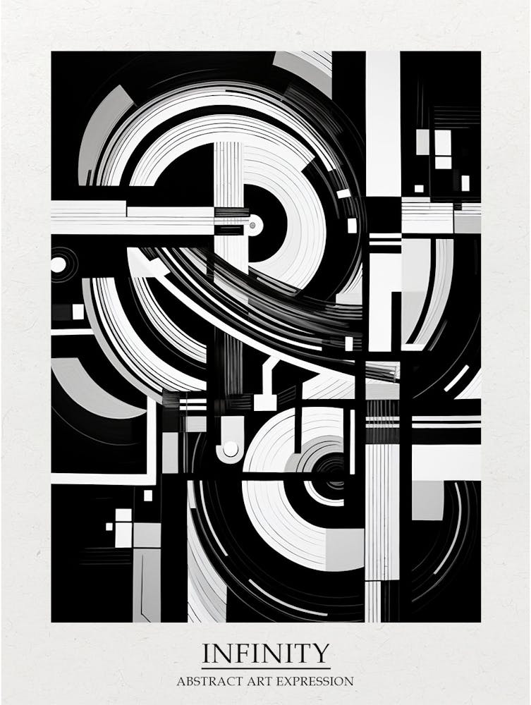 Infinity Abstract Black And White 5 Poster