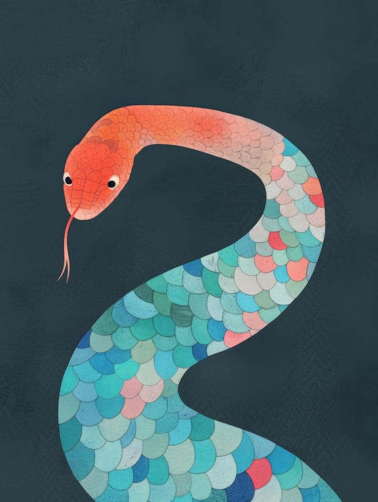 Snake On A Dark Background