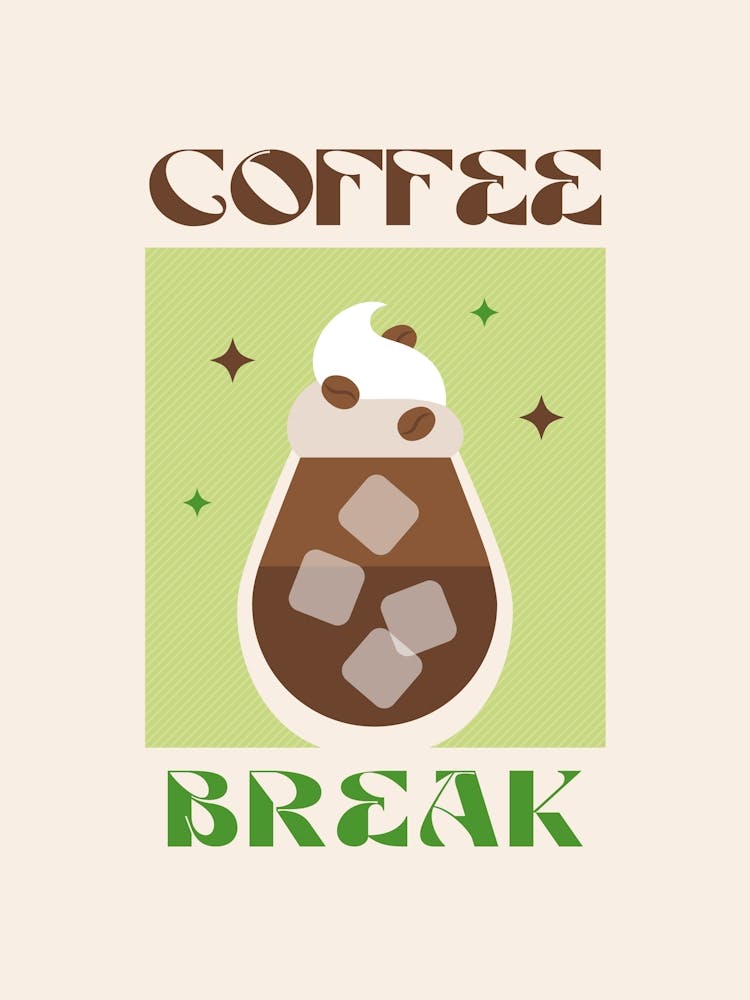 Iced Coffee Green Kitchen Poster