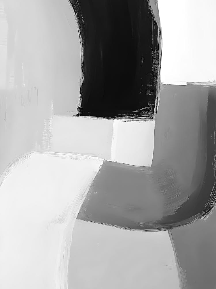 Black And White Abstract Painting 18