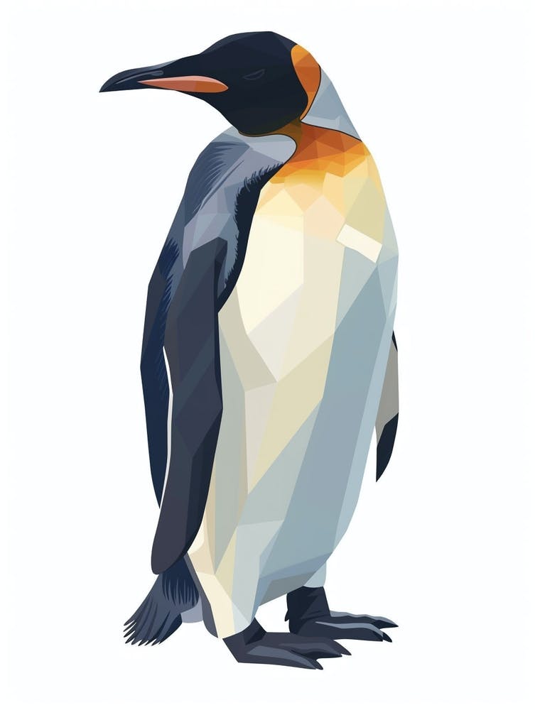 King Penguin Cuverville Island Minimalist Illustration 4