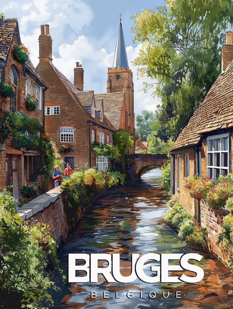 Vintage Travel Bruges Poster