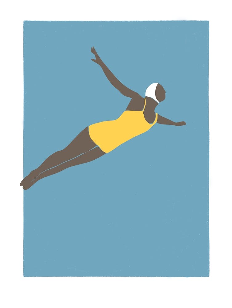 Diving woman invintage bikini