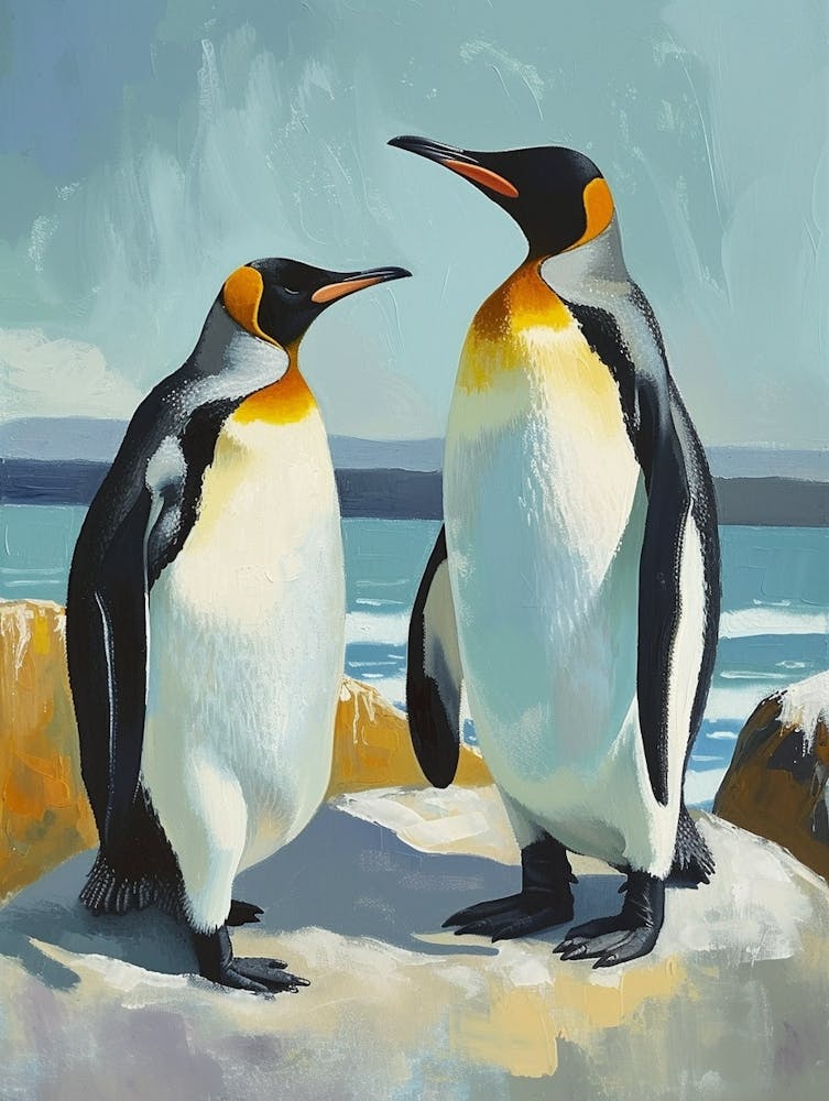 King Penguin Carcass Island Colour Block Painting 3