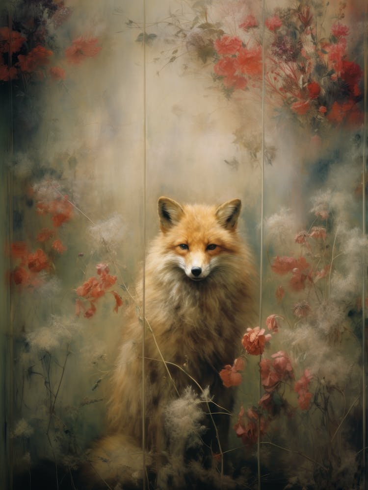 Fox In The Foggy Garden