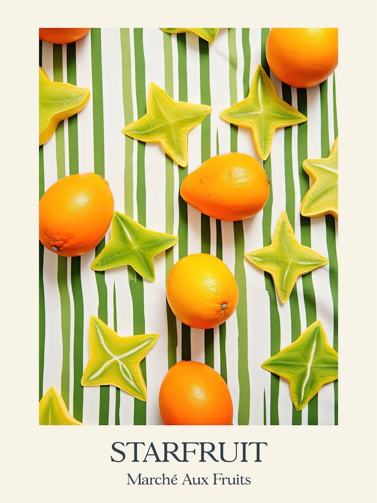 Marche Aux Fruits Starfruit Fruit Summer Illustration 2