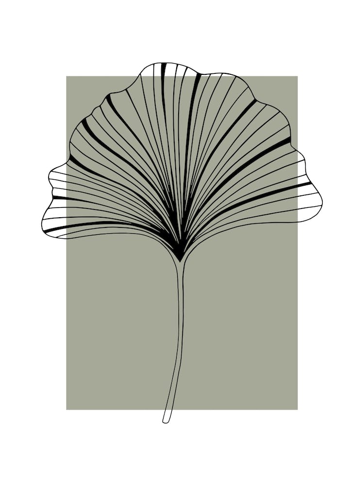 Sage Green Botanical Leaf 2