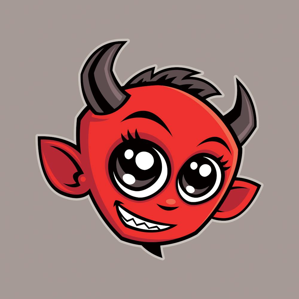 Cute Smiling Cartoon Devil