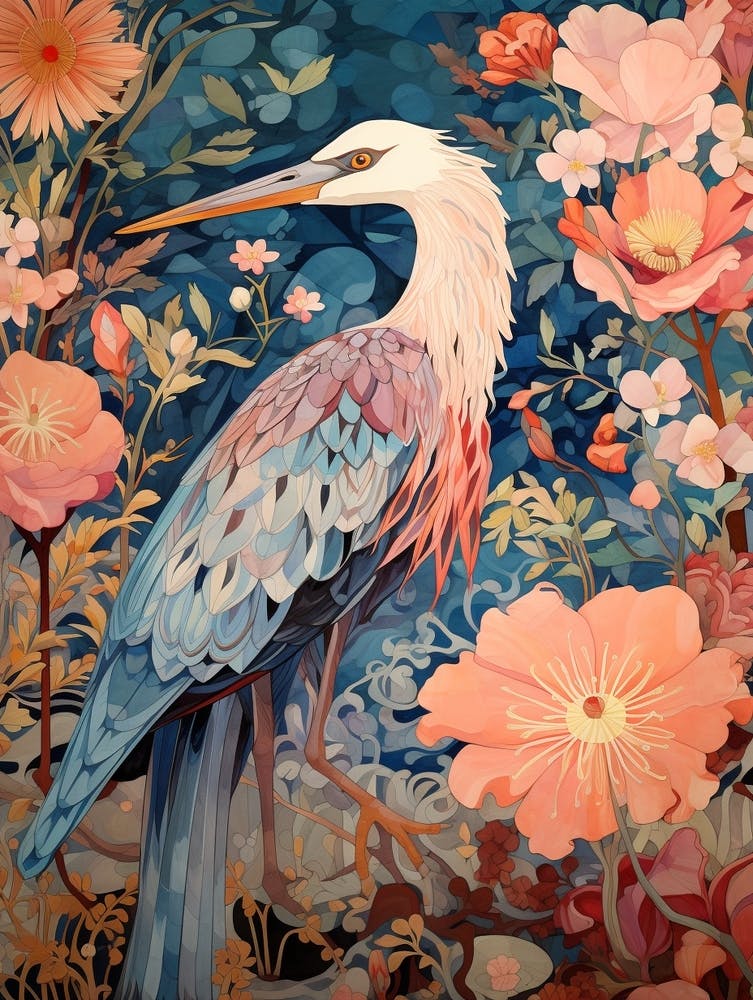 Grand Héron Bleu 5 - Peinture d'oiseau détaillée