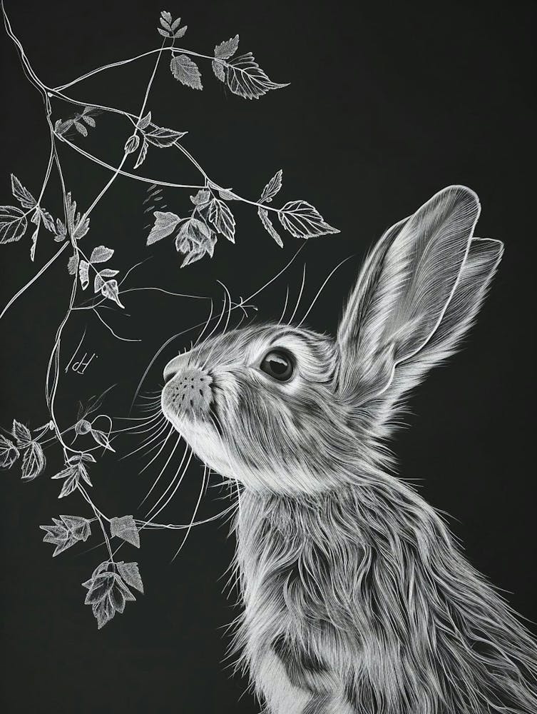 English Lop Rabbit Minimalist Illustration 3