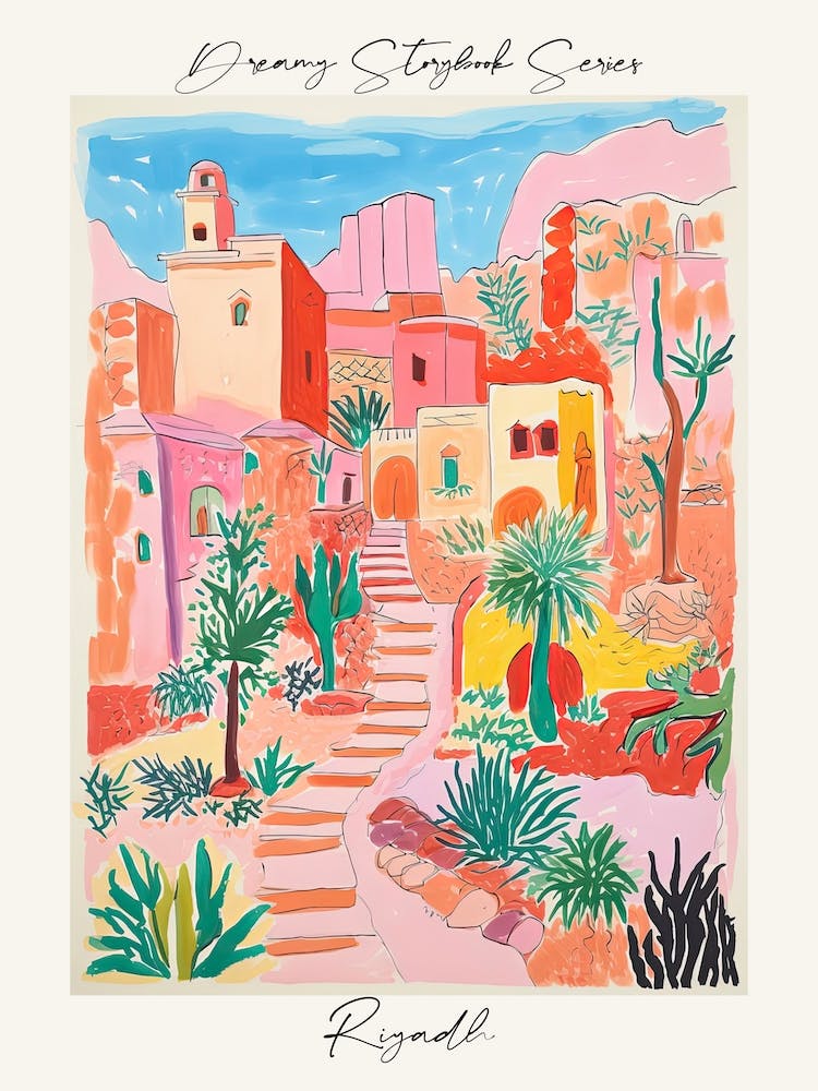 Poster Of Riyadh, Dreamy Storybook Illustration 5