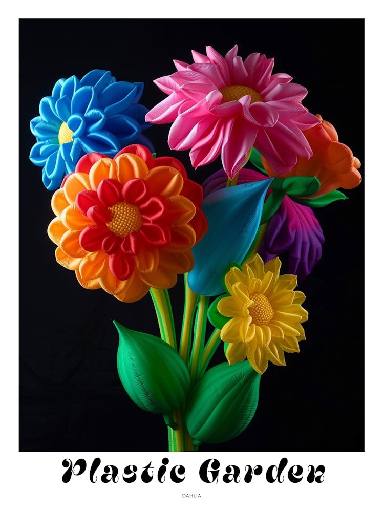 Bright Inflatable Flowers Poster Dahlia 1