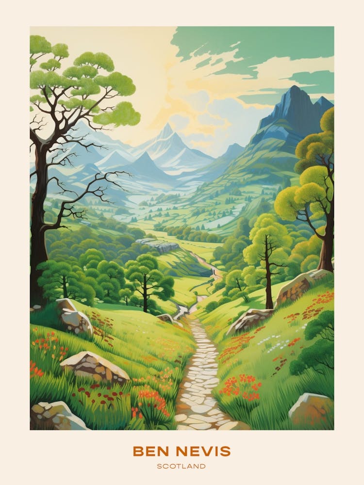 Ben Nevis Scotland 3 Hike Poster