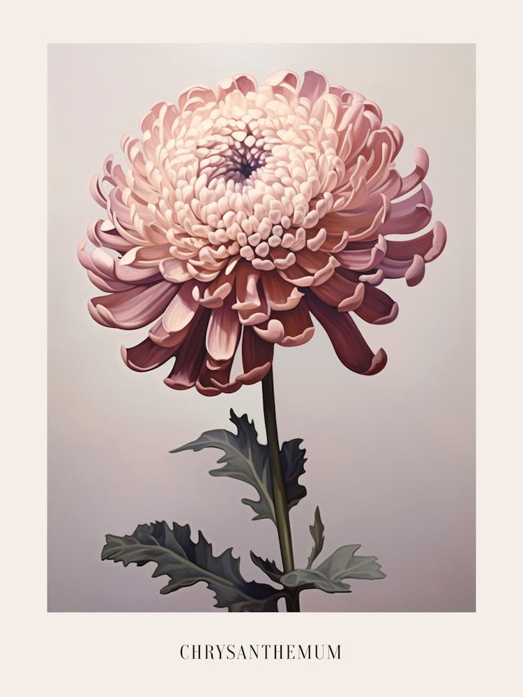 Floral Illustration Chrysanthemum 1 Poster