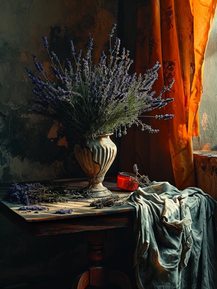 Baroque Floral Still Life Lavender 2