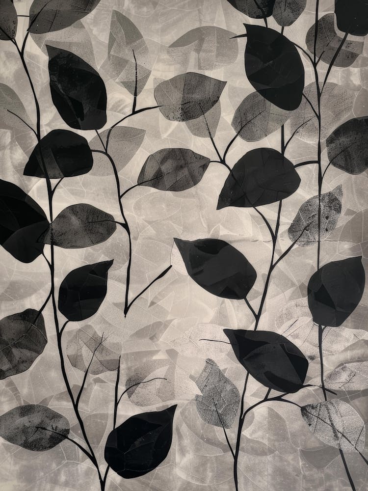 Black And White Leaves 7