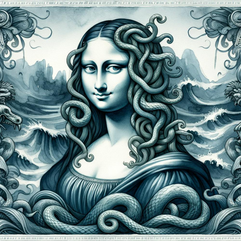 Medusa Mona Lisa Smile Wall Art
