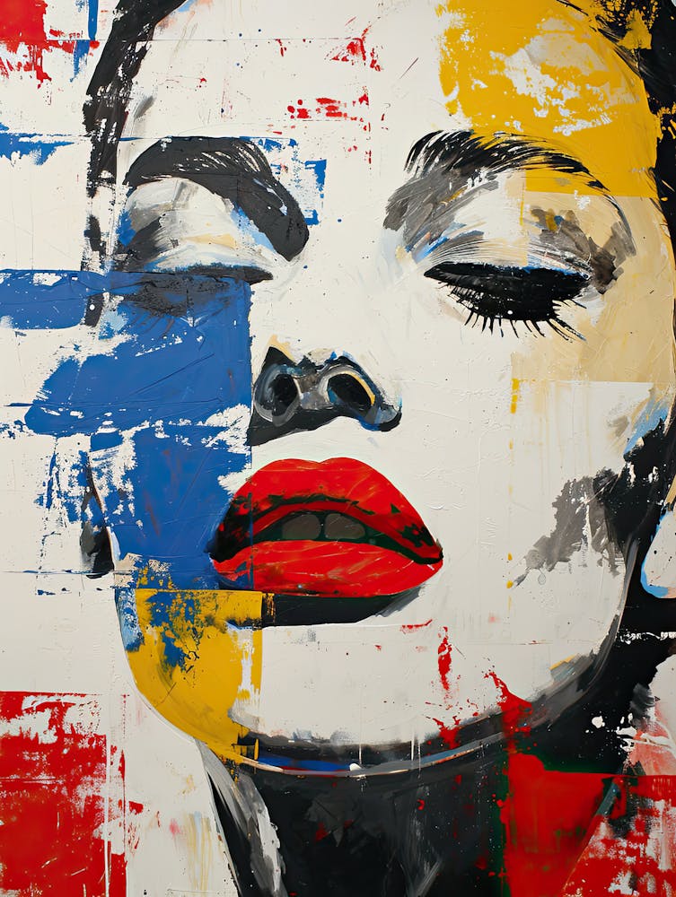 Woman With Red Lips Pop Art