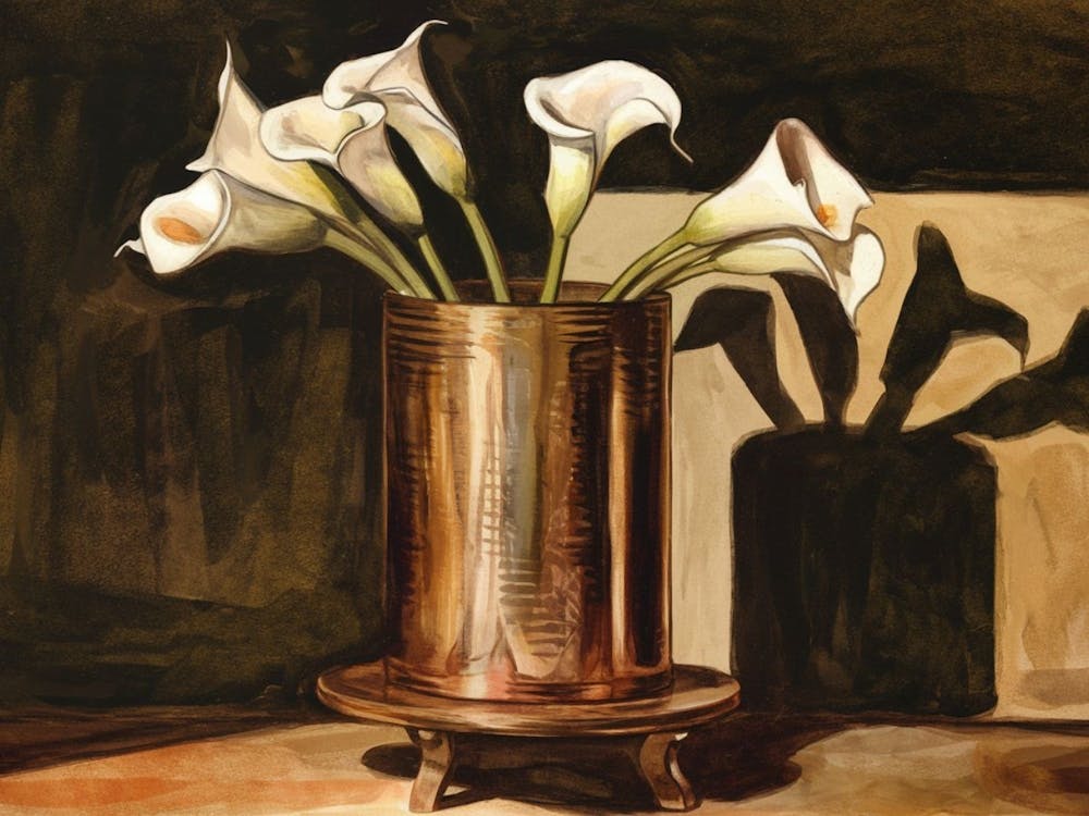 Calla Lilies In A Copper Vase