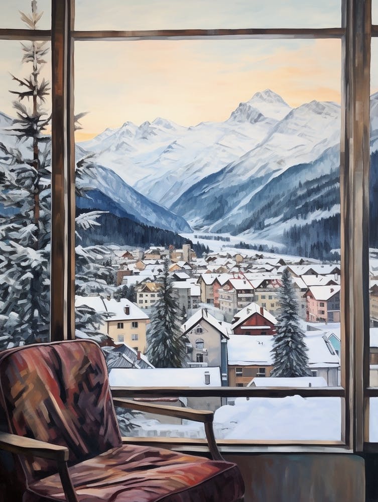 Winter Cityscape St Moritz 2