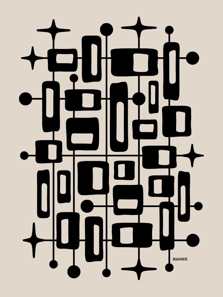 Mid Century Modern Cosmic Abstract 2