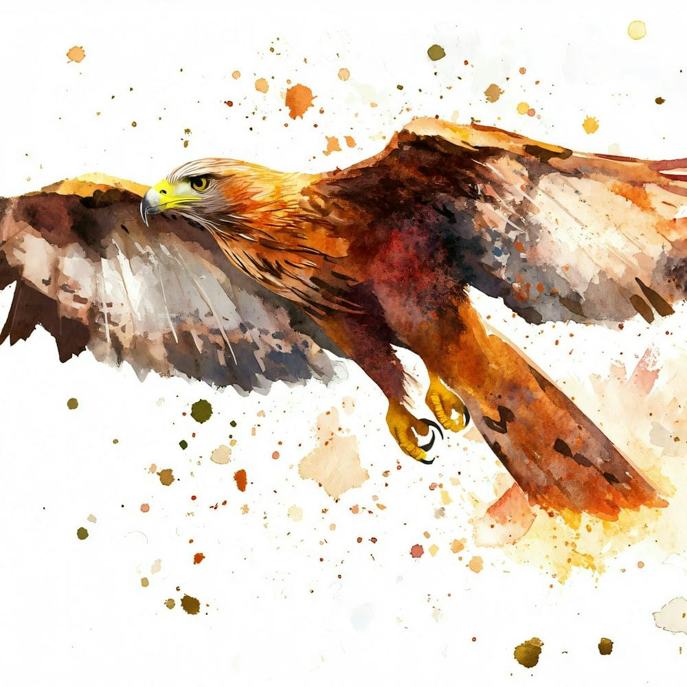 Red Kite Watercolor Painting 1