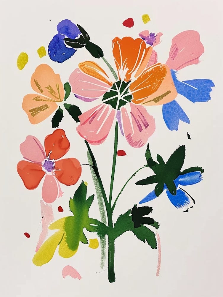 Floraux Peints Géranium 1