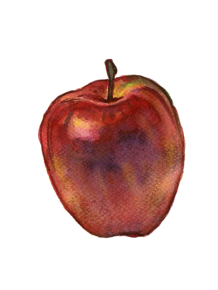 Red apple on white.