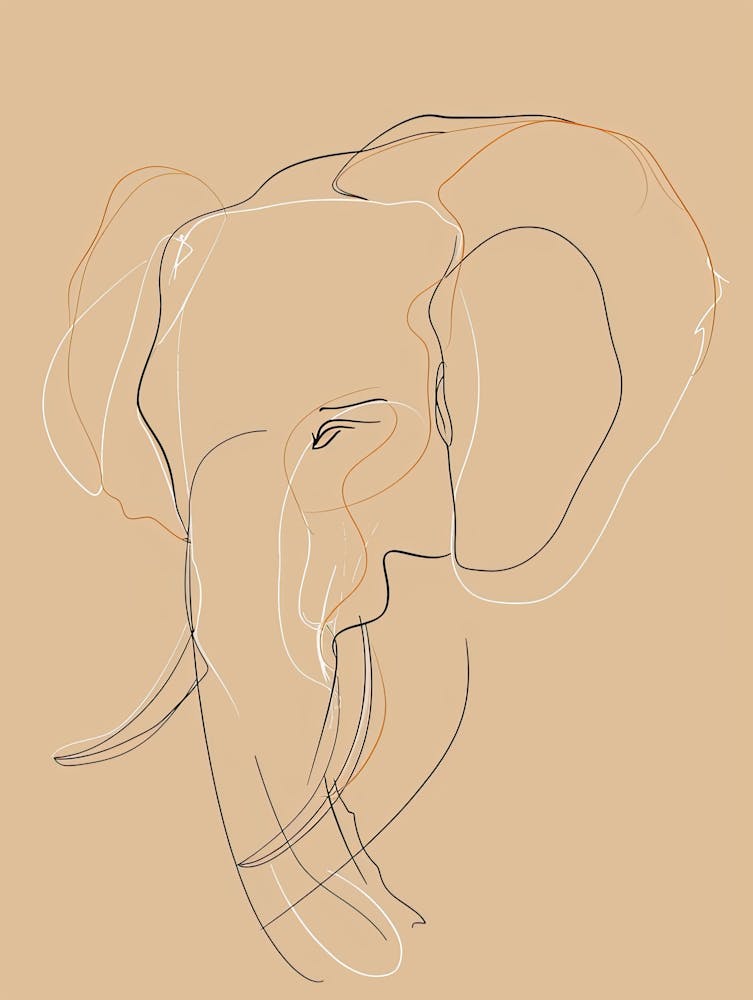Elephant - Boho, Line Art 9