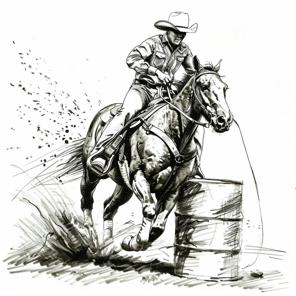 Cowboy Riding A Horse 3