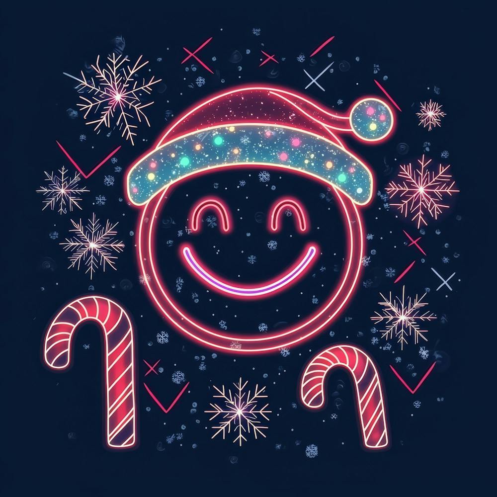 Happy Santa.Generated AI. Wall