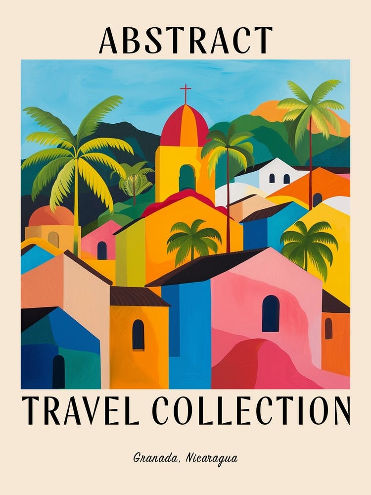 Abstrakte Reisekollektion Poster Granada Nicaragua 1