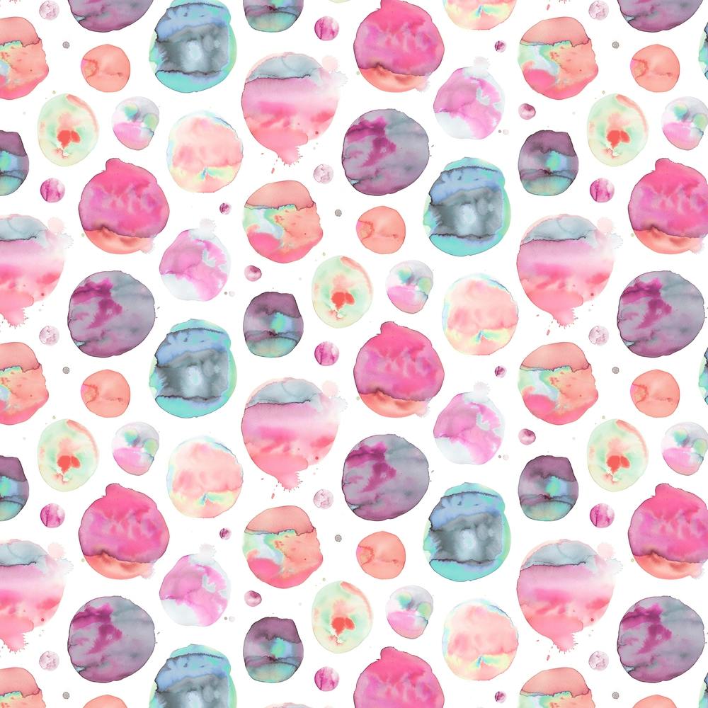 Big Watery Dots Pink Square